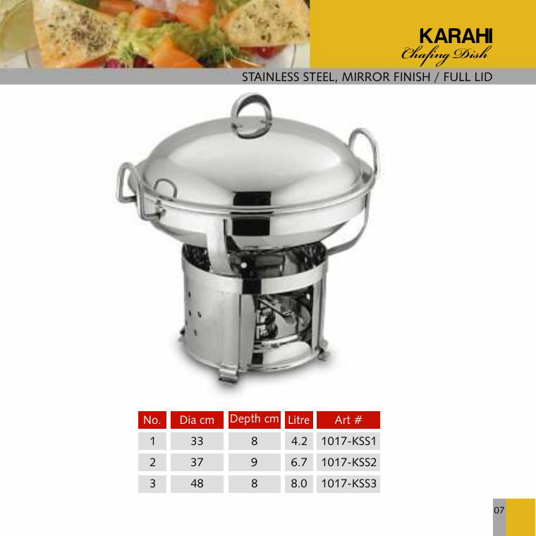 Karahi Chafing Dish - Full Lid