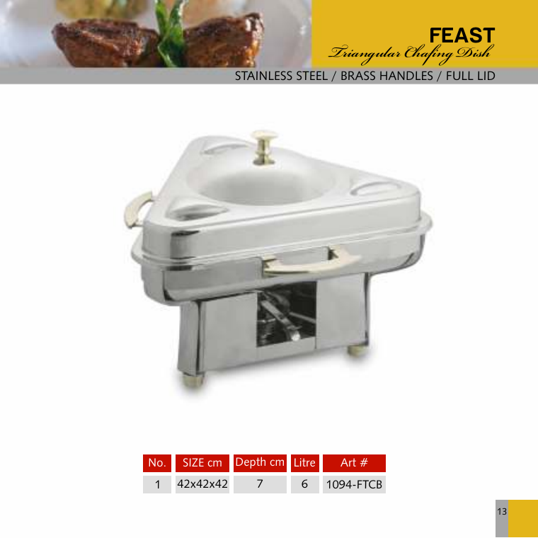 Feast Triangular Chafing Dish