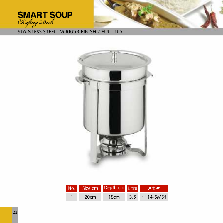Smart Soup Chafing Dish - Full Lid