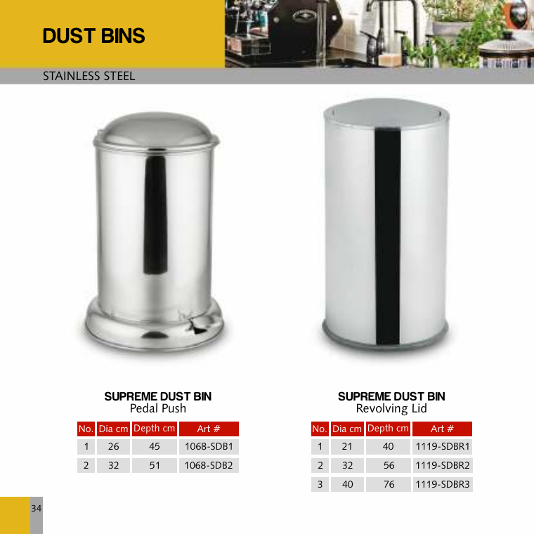 Supreme Dust Bin - Revolving Lid